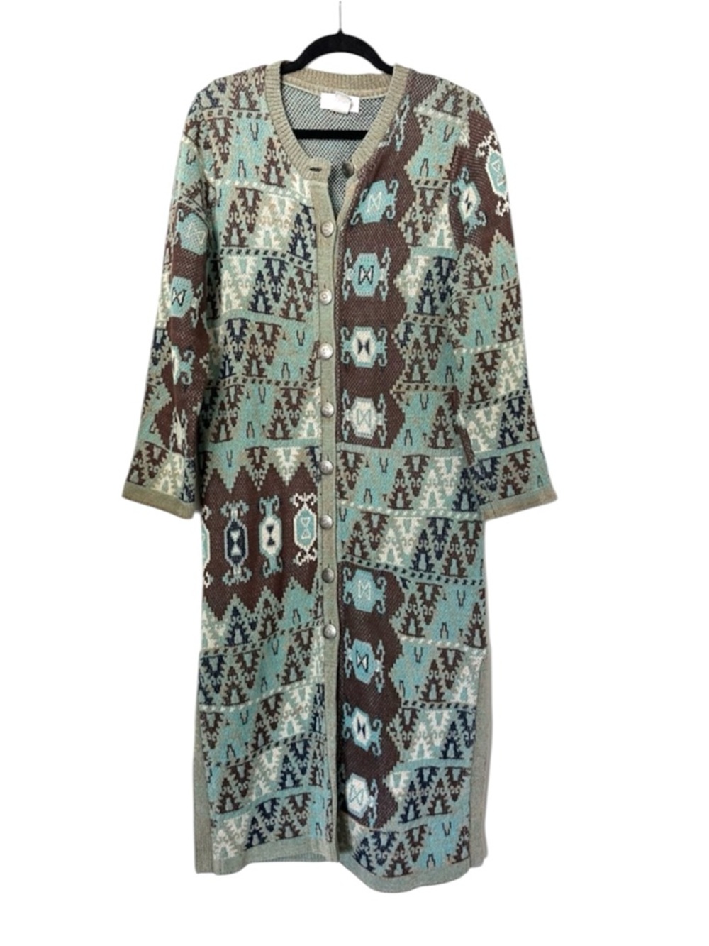 Soft Surroundings Boho Western Printed Duster Cardigan Cotton Womens Medium